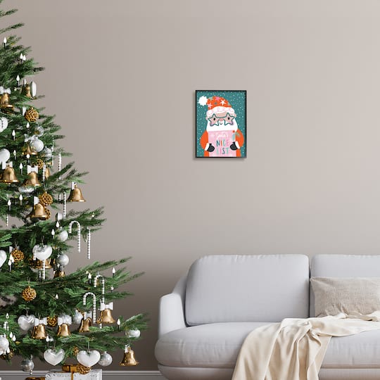 Stupell Industries Santa's Nice List Falling Snow Framed Giclee Art
